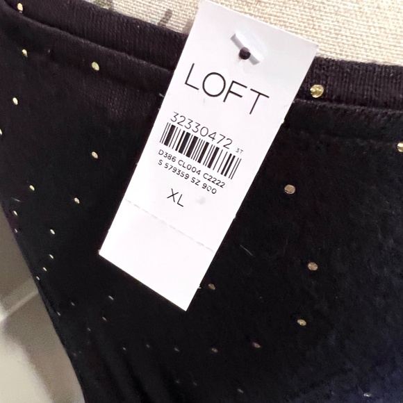 Loft NEW with tags XL Happiest Holidays Black and Gold Polka Dot Pajama Set - Picture 2 of 4